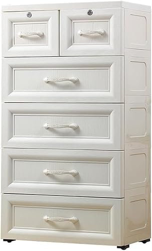 CONGRUI Aufbewahrungsschrank aus Kunststoff, Schubladen-Typ, Spind, Zuhause, Kleiderschrank, geeignet für Wohnzimmer, Schlafzimmer, Kinderzimmer (Kaffee, 7 Ebenen)