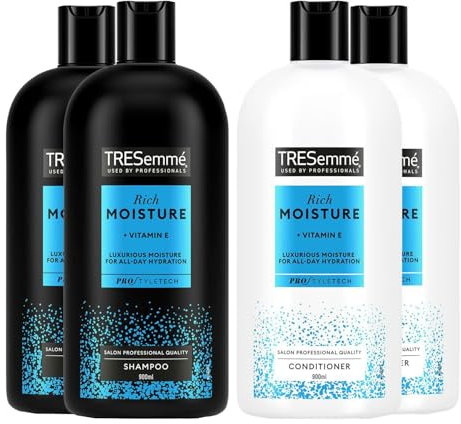 TRESemmé Luxurious Moisture Shampoo & Conditioner Sets, 900ml 2 Pack Hydrating Formula with Vitamin E for Silky, Moisture-Balanced and Shine-Restoring Salon-Healthy Deep Conditioning Hair Treatment
