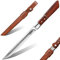 Japaknives Survival Messer Outdoor Full Tang Bushcraft Messer Jagdmesser Feststehende Klinge Japanisches Überlebensmesser mit Holzscheide Camping Angeln Wander