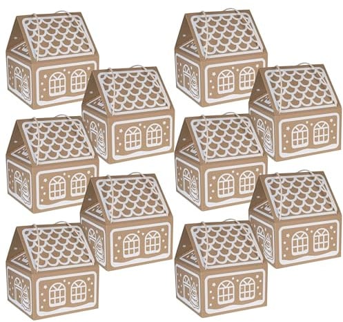 Weihnachtsgeschenkpapier, Haus mit weißem Druck 30x30x35 cm (Haus, x10)