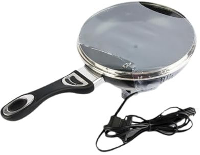 JISADER Sartén Eléctrica Portátil para Uso en Coche con Tapa para Actividades Al Aire Libre, 12 V 150 W, Individual