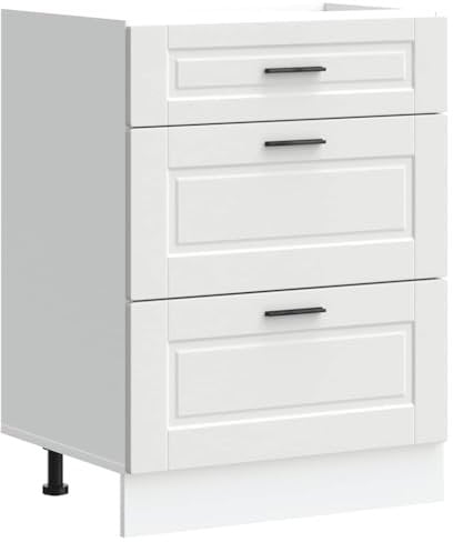 vidaXL Küchenunterschrank Porto Weiß Holzwerkstoff, Spülenunterschrank, Küchenschrank, Küchenzeile, Unterschrank für Küche, Schrank Küche