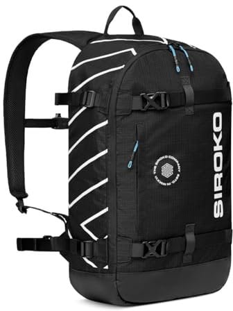 SIROKO Kompakter Rucksack, 18 l, für Schnee, Ski und Schnee, Schwarz