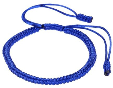 PATIKIL Lucky Handmade Braided Rope String Bracelet, Round Adjustable Prayer Protection Bracelet for Women Anniversary Family Jewelry Gifts, Dark Blue