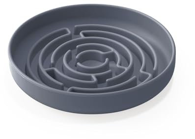 Slow Feeder Hundenapf, Silikon Haustier Futternapf mit Saugnapf, Anti-Erstickungs-Design, passt für kleine und mittelgroße Hunde (Grau)