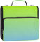 Funny Zipper Binder Organizer 3 Ring Binders 1 1/2 Inch D Ring Lemon Green Light Sky Blue Gradient Portfolio Hold 500 Sheets Holder Middle School Binder Bag with Strap