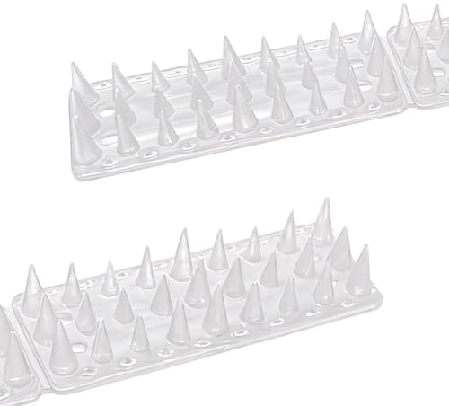 KOKMEYA Pinchos Anti-Pájaros, Repelente de Palomas 6,6m (22 Piezas) - Pinchos para Balcón y Vallas de Jardín, Antipalomas y Ahuyentador de Gatos y Mapaches, Resistente a la Intemperie, Transparente