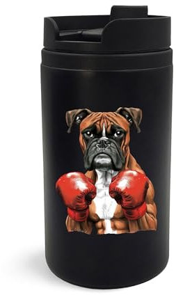 Boxing Dog Boxer Travel Mug, Travel Tumbler, Insulated Coffee Cup, Portable Mug