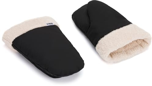 Fillikid Handwärmer Nuuk Teddy | Kinderwagen Handmuff mit kuscheligem Teddyfell | Wind- & wasserabweisend, warmes Fleece Innenfutter | Universell passend für Buggy & Kinderwagen