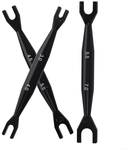 Offener Schraubenschlüssel 3-4 mm 4,5-5 mm 5,5-7 mm Doppelend-Schraubenschlüssel aus Aluminium für RC Auto Modellbau Werkzeug(blue)