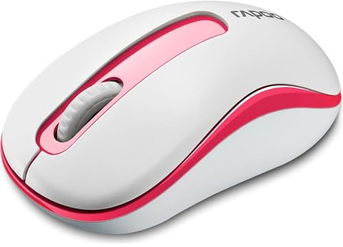 Rapoo M10 Plus kabellose Maus wireless Mouse 2.4 GHz Computermaus 1000 DPI Sensor 12 Monate Batterielaufzeit ergonomisch für PC & Mac - rot