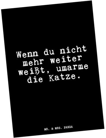 Mr. & Mrs. Panda Postkarte Wenn du nicht mehr... - Geschenk, Miezekatze, Sprüche, Grußkarte, Einladungskarte, Geburtstagskarte, faul, Dankeskarte,