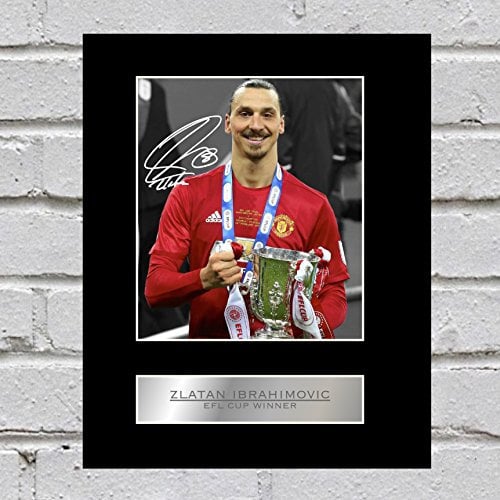 ZLATAN IBRAHIMOVIC SIGNED montiert Foto Display EFL Cup Gewinner Manchester United