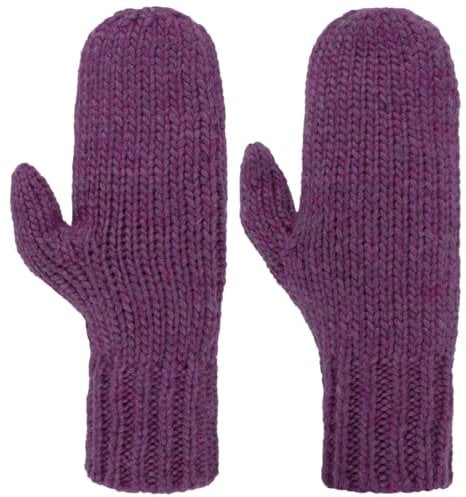 Seeberger Fäustlinge mit Fleecefutter Fausthandschuhe Damenhandschuhe Strickhandschuhe (One Size - violett)