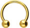 PIERCINGLINE Chirurgenstahl Hufeisenring 2 Kugeln Piercing Lippe Ohr Tragus Helix Goldfarben 3 x 1,2 x 8 mm
