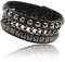 JJDreams Lederarmband Punk Nieten Armband Gothic Druckknopf Breit Armreif Schwarz Rock Manschette