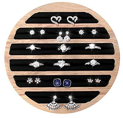 Hölzerne Schmuckkasten, Holz Schmuck Display Tablett, Holz Schmuck Tabletts, Runder Einsatz Schmuck Holz Aufbewahrungshalter Für Ohrring Aufbewahrungsbox, Anhänger Aufbewahrungsbox