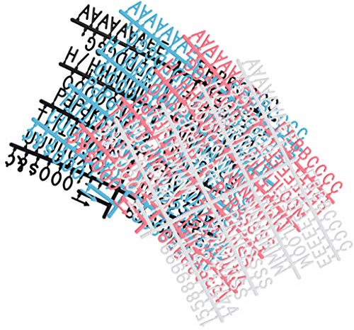 Fengek Buchstaben für Brieftafel, 580 Stück Kunststoff Buchstaben für wechselbare Brieftafel, 4 Sets