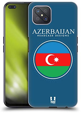 Head Case Designs Flag of Azerbaijan Azerbaycan Fahnen Flicken Harte Rueckseiten Handyhülle Hülle Huelle kompatibel mit Oppo A92s 5G