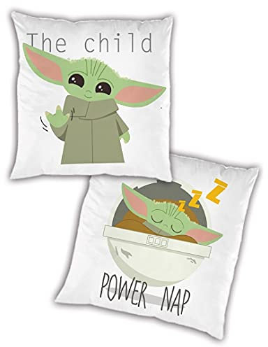 Baby Yoda - Cojín, de Star Wars, 35 x 35 cm, anverso y Reverso