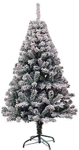Künstlicher Weihnachtsbaum, Premium Schneebeflockter Künstlicher Fichte Aufklappbarer Weihnachtsbaum, Schnee Dekobaum mit Metall-ständer, Christbaum, Spitzen, für Zuhause & Restaurant, Weiß,2.4m