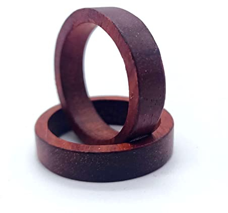 crigema - Ring aus natürlichem Sandelholz - Schwarz oder Braun - Herren Damen, 16,5, Holz, Holz