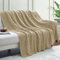 Aormenzy Überwurfdecke mit Zopfmuster, weiche und warme Strickdecke, Überwurf für Couch, Bett, Sofa, Wohnzimmer, 127 x 152,4 cm, Taupe