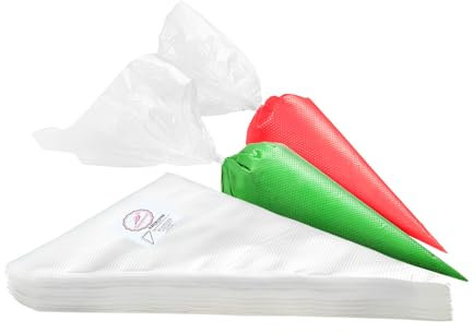 Keenpioneer Lot de 100 poches à pâtisserie jetables - 25,4 cm (transparent)