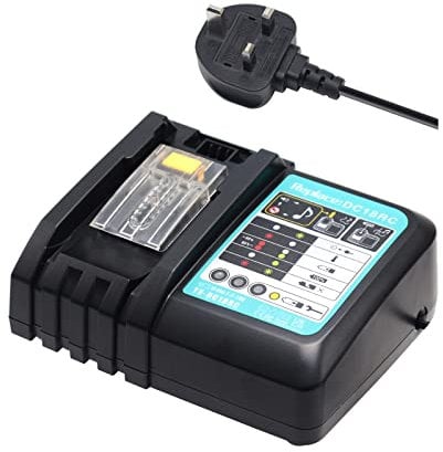 DC18RC 3A Battery Charger for Mk 14.4V-18V LXT Lithium-Ion Batteries BL1850 BL1840B BL1820 BL1815 BL1860 BL1430 BL1450 BL1830 18V Drill Battery Charger Replaces DC18RD DC18RA DC18SD DC18SF UK Plug