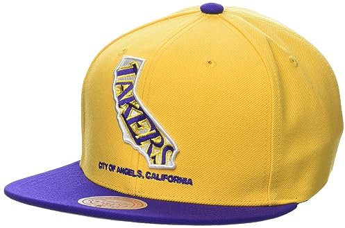 Mitchell & Ness Los Angeles Lakers State Insider Orginal Fit Snapback NBA Cap Gelb/Lila