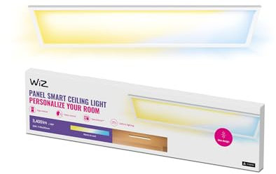 WiZ Panel Deckenleuchte Tunable White, dimmbar, 3400lm, warm- bis kaltweiß, rechteckig, smarte Steuerung per App/Stimme über WLAN, weiß