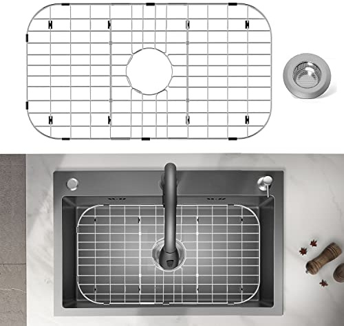 Stainless Steel Sink Protector 26x14 with Center Drain,