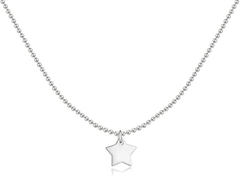 MARLION JEWELS Kette für damen gebildet durch einen Stern. Halskette aus vergoldetem/versilbertem Chirurgenstahl ideal als Geschenk. Schmuck Damen (Versilberung)