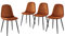 BAÏTA - Lot de 4 chaises Lena Velours Terracotta Pieds métal Noir
