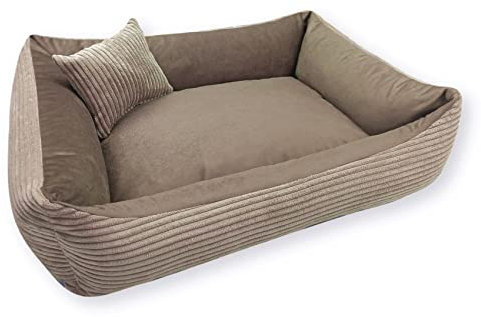 4L Textil OTTO Katzenbett flauschig Katzenkörbchen Katzensofa Kuscheliges Hundebett kleine Hunde Katzenkorb waschbar Hundekorb für Welpen (60x40 cm, Stripes 01)
