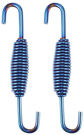 QUARKZMAN 2uds Motocicleta Escape Tubo Resorte 68mm 2.68 Inoxidable Acero Azul