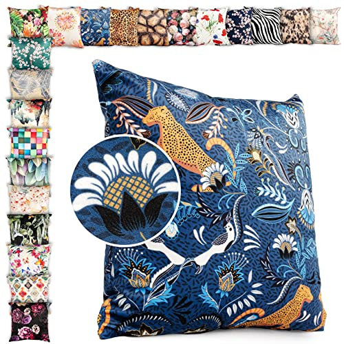 ANRO Kissenbezug Kissenhülle Kissen Deko-Kissen Sofa Kissen Couch Kissen Jungle Blue 50x50cm ohne Füllung