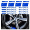 JNNJ 12PCS Adesivi Riflettenti per Cerchi Auto, Adesivi per Ruote con Logo Sportivo, Adesivi per La Sicurezza Delle Ruote, Accessori Decorativi per La Sicurezza Dei Cerchi Degli Pneumatici(Blu)
