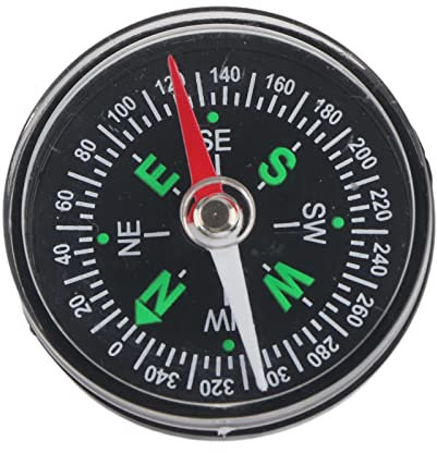 Alvinlite Kompass Outdoor, 4.3cm Taschenkompass Tragbar, Kompass Klein für Wandern Camping Aktivitäten Zubehör, Professioneller Kompass Outdoor Wanderabenteuer mit Kompass, Schwarz