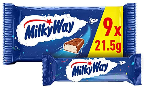 Milky Way Schokoriegel, Schokolade mit Milchcreme, 1 Packung á 9 Riegel (9 x 21,5 g)
