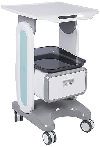 50 Kg Tragender Medizinischer Wagen mit Großer Arbeitsplatte, Einzelner Schublade und Universalrolle für Schönheitssalon, Labor, Zahnklinik
