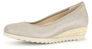 Gabor Damen Keilpumps, Frauen Absatzschuhe,Moderate Mehrweite (G),high Heels,Heels,hochhackige Schuhe,Muschel(Jute/musch),41 EU / 7.5 UK