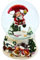 Dekohelden24 Schneekugel mit Spielwerk, Nikolaus an Fallschirm auf aufwendig verziertem Sockel mit Schneemann und Winterkinder, Melodie: We Wish You, Maße L/B/H/Ø: 10 x 11 x 14 / Ø 10 cm.
