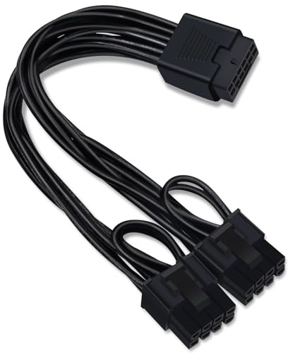 COMeap 12VHPWR Verlängerungskabel, 16 Pin weiblich auf Dual 8 Pin (6+2) männlich PCIe Adapterkabel für Netzteile mit 12+4 Pin 12VHPWR Anschluss 7,67 Zoll (19,5 cm)