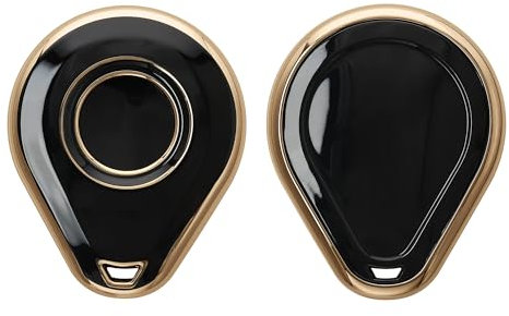 kwmobile Motorradschlüssel Hülle kompatibel mit Harley Davidson Motorradschlüssel - Motorrad Schlüsselhülle Silikon Cover - Fahrzeugschlüssel Case in Schwarz Gold