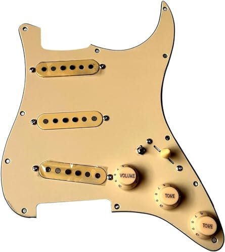Hochwertiges SSS vorverdrahtetes Gitarren-Pickguard-Set mit Single Coil Pickups für Fender ST Ersatz