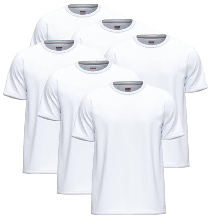 SoftSpun Men's Cotton T-Shirts Multipack - Pack6-6 Count- Crew Neck, Short Sleeve - Regular Fit - All Seasons - Casual, Work, Gym