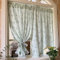 LNGFSH Scheibengardine Leinen Blumenmuster Bistrogardine Vorhang Blickdicht Gardine Gaze Schals Scheibengardinen Fensterschal Halbtransparent Küche Wohnzimmer Landhaus (BxH 65x110 cm)