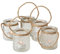Seaside No.64 - Windlicht-Set 5 teilig aus Glas mit Kordel zum Aufhängen - Teelichthalter in verschiedenen Designs für Romantisches Ambiente - Kerzenständer Retro Kristall Ornamente - (klar/transp.)
