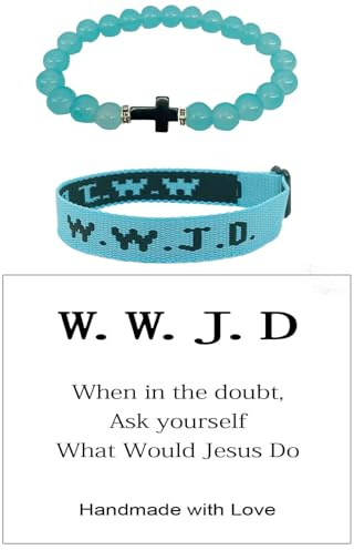 CHUU YUNG WWJD Armbänder What Would Jesus Do, Armband, Buchstaben, passende Freundschaft, geflochtene Armbänder, inspirierendes, religiöses, christliches Armband, Schutz, Schmuck für Damen, Herren